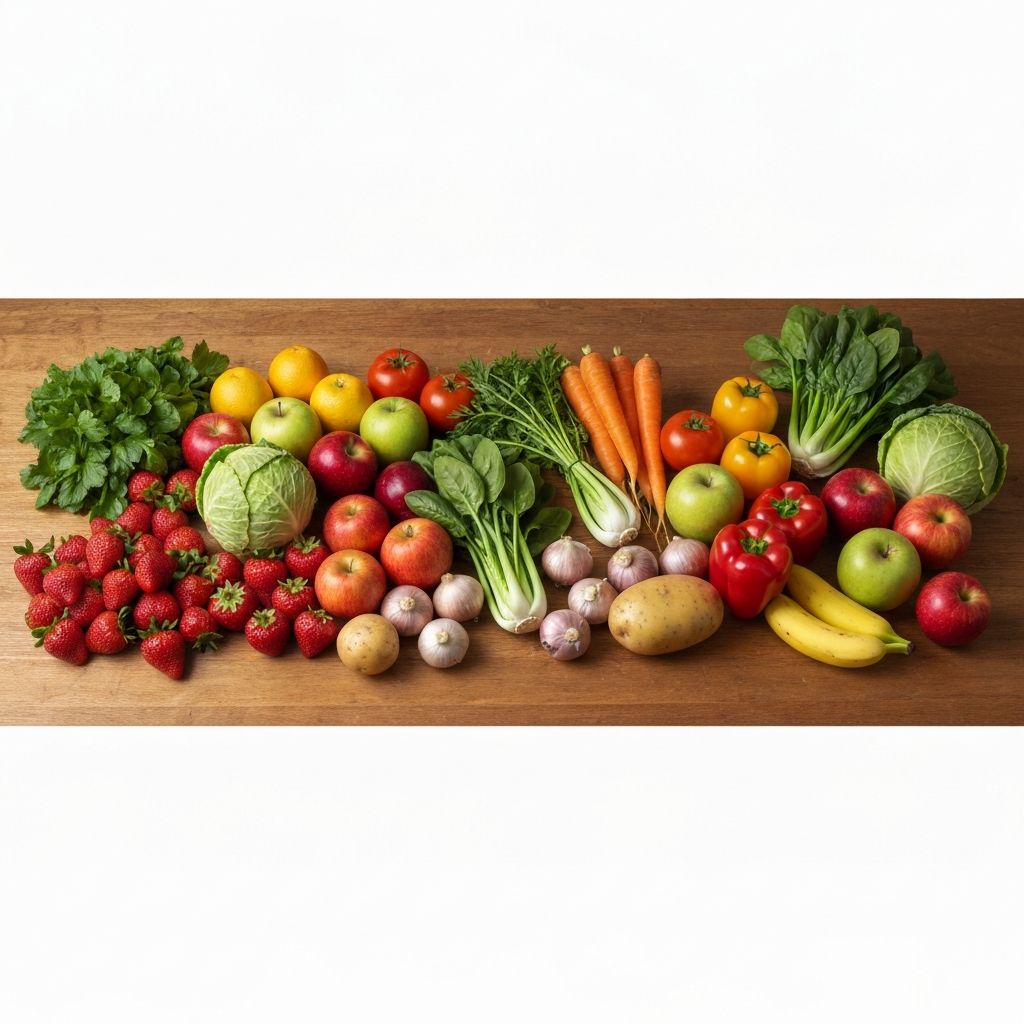 Vegetables and fruits representing balanced nutrition